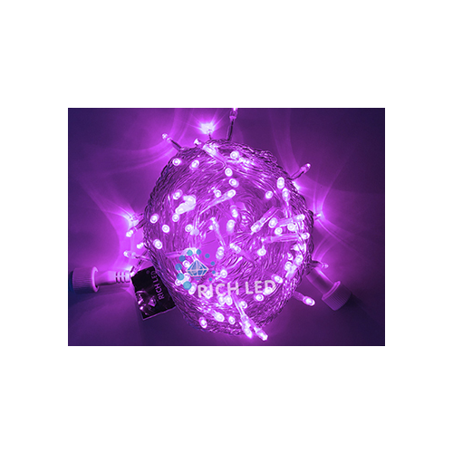 Rich LED RL-S10C-220V-T/V Уличная светодиодная гирлянда Нить 10 м, фиолетовый, пост свечение, провод прозрачный