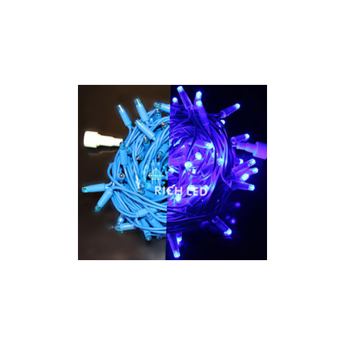 Rich LED RL-S10C-220V-C2Bu/B Уличная светодиодная гирлянда Нить 10 м, синий, пост свечение, провод синий