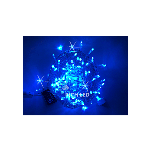 Rich LED RL-S10CF-220V-T/B Уличная светодиодная гирлянда Нить 10 м, синий, мерцание, провод прозрачный