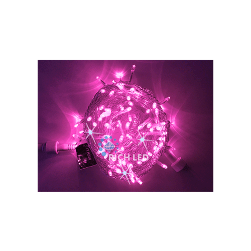 Rich LED RL-S10CF-220V-T/P Уличная светодиодная гирлянда Нить 10 м, розовый, мерцание, провод прозрачный