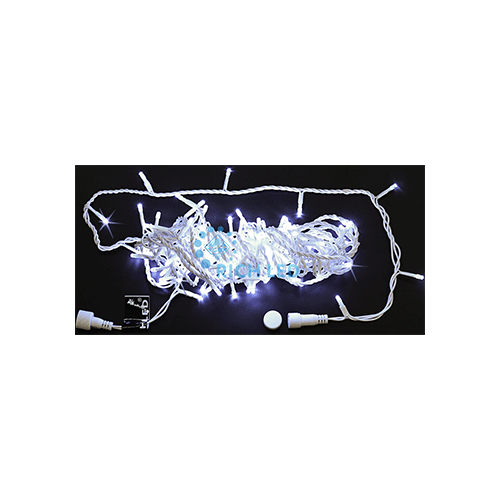 Rich LED RL-S10CF-220V-W/W Уличная светодиодная гирлянда Нить 10 м, белый, мерцание, провод белый