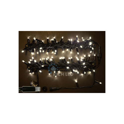 Rich LED RL-S10CF-220V-CB/WW Уличная светодиодная гирлянда Нить 10 м, теплый белый, мерцание, провод черный