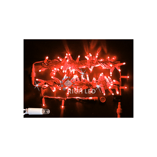 Rich LED RL-S10CF-220V-CW/R Уличная светодиодная гирлянда Нить 10 м, красный, мерцание, провод белый