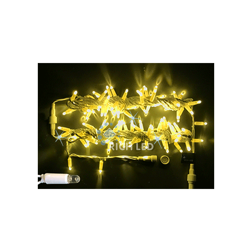 Rich LED RL-S10CF-220V-CW/Y Уличная светодиодная гирлянда Нить 10 м, желтый, мерцание, провод белый