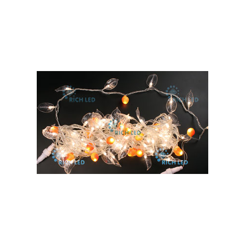 Rich LED RL-S1T10C-T/Y Уличная светодиодная гирлянда декор Флора 10 м, желтый, провод прозрачный