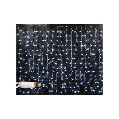 Rich LED RL-CS2*1.5-CW/W Уличный светодиодный Занавес 2x1.5 м, белый, пост свечение, провод белый