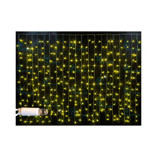 Rich LED RL-CS2*1.5F-CW/Y Уличный светодиодный Занавес 2x1.5 м, желтый, мерцание, провод белый