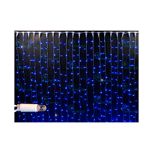 Rich LED RL-C2*3F-CW/B Уличный светодиодный Занавес 2x3 м, синий, мерцание, провод белый