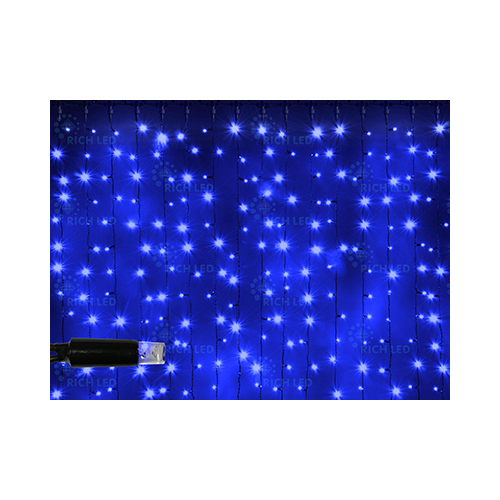 Rich LED RL-C2*6-CB/B Уличный светодиодный Занавес 2x6 м, синий, пост свечение, провод черный