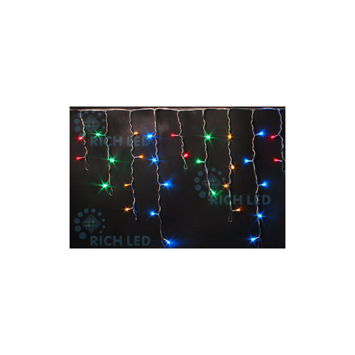 Rich LED RL-i3*0.5-T/M Уличная светодиодная Бахрома 3x0.5 м, мульти, пост свечение, провод прозрачный
