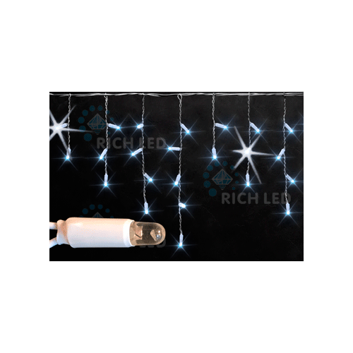 Rich LED RL-i3*0.5F-RB/W Уличная светодиодная Бахрома 3x0.5 м, белый, мерцание, провод резиновый черный