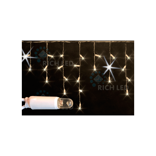 Rich LED RL-i3*0.9F-CW/WW Уличная светодиодная Бахрома 3x0.9 м, теплый белый, мерцание, провод белый