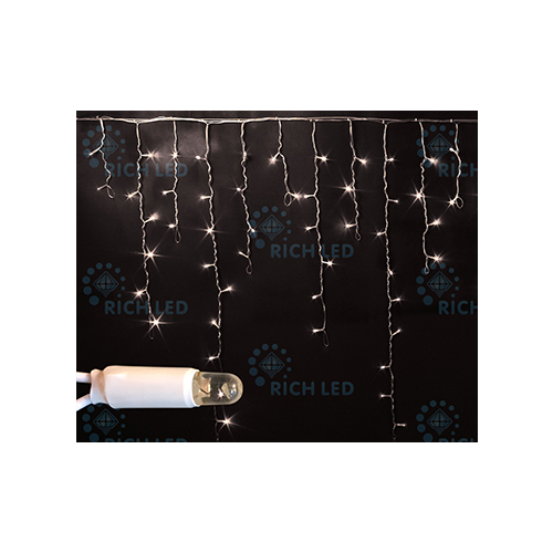 Rich LED RL-i3*0.9-RB/WW Уличная светодиодная Бахрома 3x0.9 м, теплый белый, пост свечение, провод резиновый черный