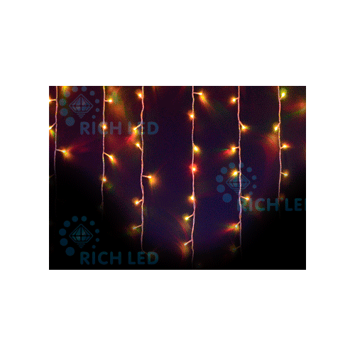 Rich LED RL-i5*0.7-T/ARGB Уличная светодиодная Бахрома 5x0.7 м, RGB хамелеон, автосмена, провод прозрачный