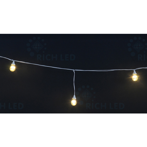 Rich LED RL-i10*0.2-20S14-W/WW Уличная светодиодная гирлянда Ламполайт линейно-свесовый 10x0.28 м, теплый белый, пост свечение