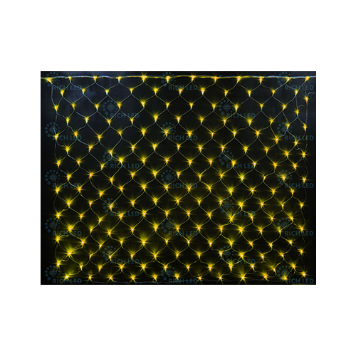 Rich LED RL-N2*3-T/Y Уличная светодиодная гирлянда Сетка 2x3 м, желтый, 8 режимов, провод прозрачный
