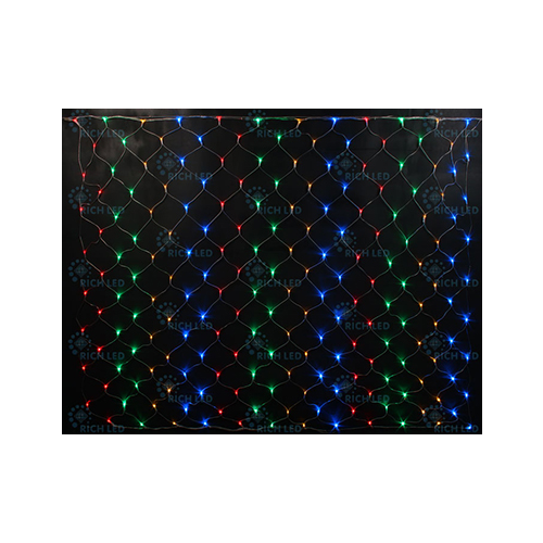 Rich LED RL-N2*3-T/M Уличная светодиодная гирлянда Сетка 2x3 м, мульти, 8 режимов, провод прозрачный