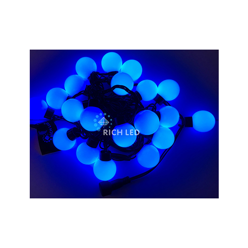 Rich LED RL-S5-20C-40B-B/B Уличная светодиодная гирлянда Шарики, 5 м, синий, пост свечение