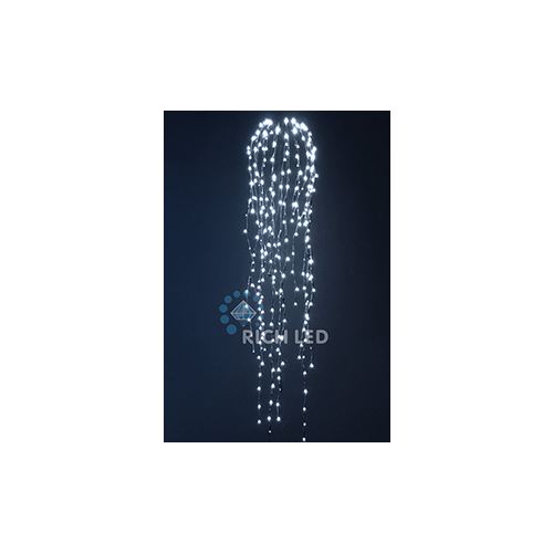 Rich LED RL-DR1.5-B/W Уличная светодиодная гирлянда Дреды 1.5 м, белый, пост свечение, провод черный