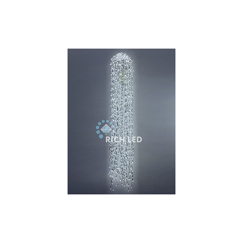 Rich LED RL-DR2.4F-W/W Уличная светодиодная гирлянда Дреды 2.4 м, белый, мерцание, провод белый