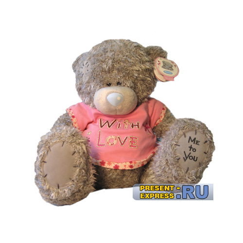 Мягкая игрушка Me to You Мишка-ME-TO-YOU-30-см-в-футболке-With-Love