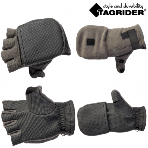 Рукавицы-перчатки Tagrider 0913-15 беспалые неопреновые флис темный графит