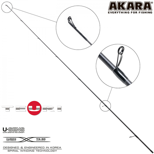 Хлыст угольный для спиннинга Akara Teuri S762H (21-56) 2,3 м