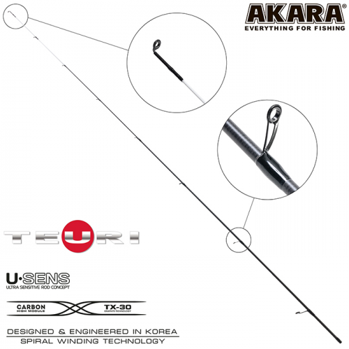 Хлыст угольный для спиннинга Akara Teuri S762UL (0,6-7) 2,3 м