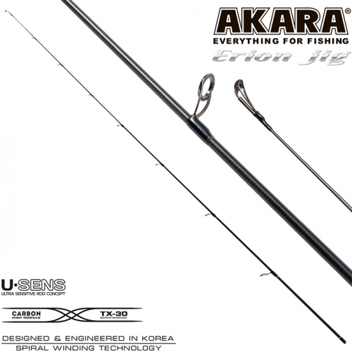 Хлыст угольный для спиннинга Akara Erion Jig Spin IM9 (3-12) 2,48 м
