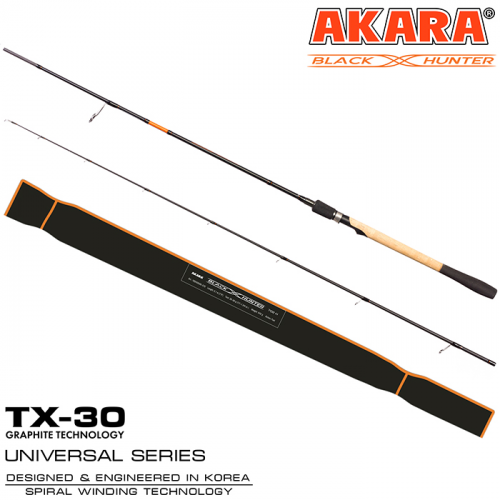Спиннинг штекерный угольный Akara Black Hunter (12-37) MH