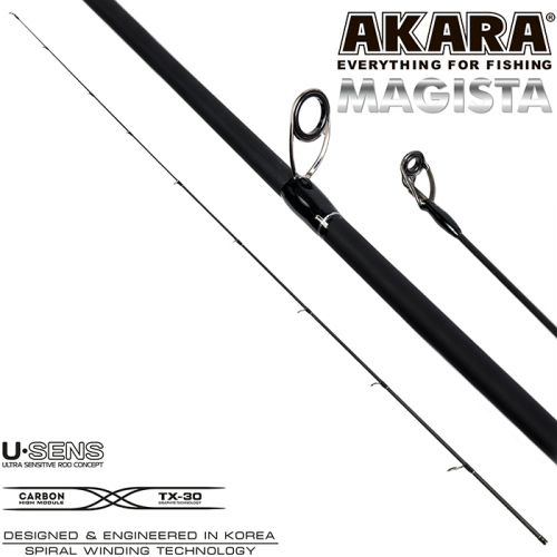 Хлыст угольный для спиннинга Akara Magista MLMF 822 TX-20 (2,8-7,0) 2,48 м