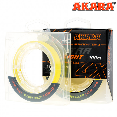 Шнур Akara Ultra Light Yellow 100 м