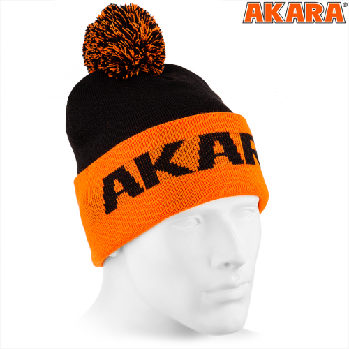 Шапка Akara Sport Winter Pompon Black/Orange 5