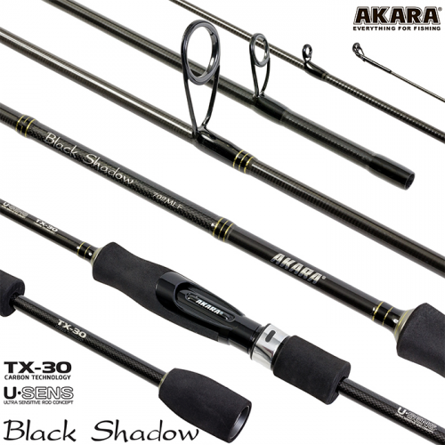 Спиннинг штекерный угольный 2 колена Akara SL1001 Black Shadow TX-30