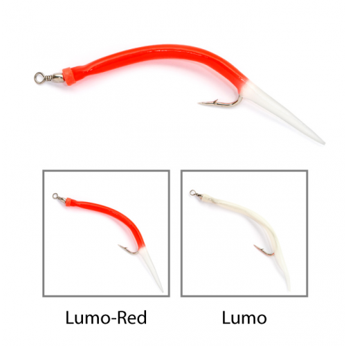 Снасточка морская Akara Paternoster Gummi Eel SP9-001 L8 №5/0 Lumo-Red (3шт.)