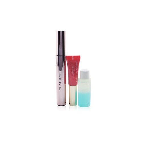 Clarins Wonder Perfect Mascara 4D Look Набор: Тушь для Ресниц 8мл + Средство для Снятия Макияжа 10мл + Бальзам для Губ 5мл 3pcs