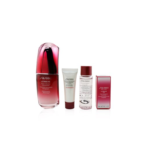 Shiseido Skin Defense Program Набор: Ultimune Power Infusing Концентрат 50мл + Очищающая Пенка 15мл + Смягчающее Средство 30мл + Концентрат для Глаз 3мл 4pcs