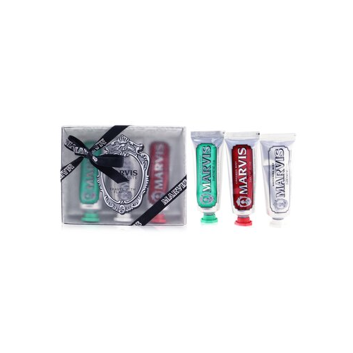 Marvis Дорожный Набор: 1xClassic Strong Mint Зубная Паста+1xWhitening Mint Зубная Паста+1xCinnamon Mint Зубная Паста 3pcs