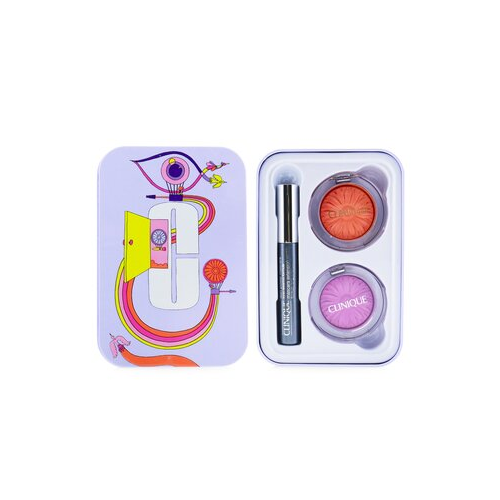Clinique Jet Set Дорожный Набор для Глаз и Скул: 2x Cheek Pop Румяна + 1x Lash Power Тушь для Ресниц 3pcs