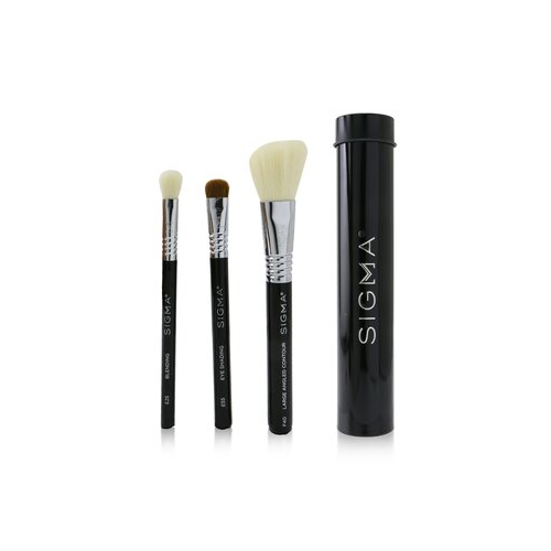 Sigma Beauty Essential Trio Набор Кистей - # Black 3pcs+1 Tin