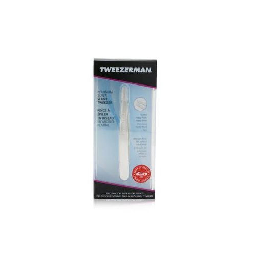 Tweezerman Пинцет со Скошенными Концами - Platinum Silver -