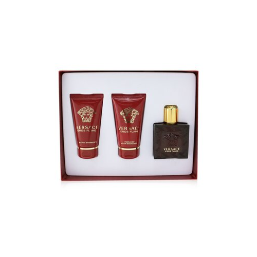 Versace Eros Flame Набор: Парфюмированная Вода Спрей 50мл/1.7унц + Парфюмированный Гель для Душа 50мл/1.7унц + Бальзам после Бритья 50мл/1.7унц 3pcs