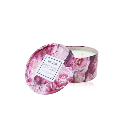 Voluspa 2 Wick Tin Свеча - Rose Petal Ice Cream 170g/6oz