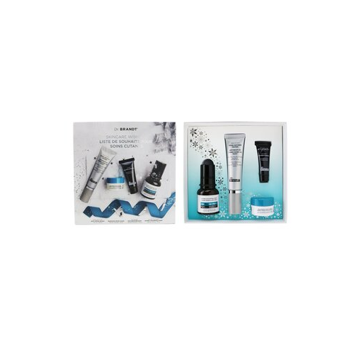 Dr. Brandt Skincare Wishlist Набор: Праймер против Пор 30мл + Разглаживающий Крем против Морщин 15г + Микродермабразия 7.5г + Гиалуроновый Крем 10г 4pcs