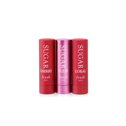 Fresh Blushing Lip Beauties Набор: 3x Mini Sugar Средство для Губ SPF 15 2.2г (#Tulip + #Coral + #Cherry) 3x2.2g/0.07oz