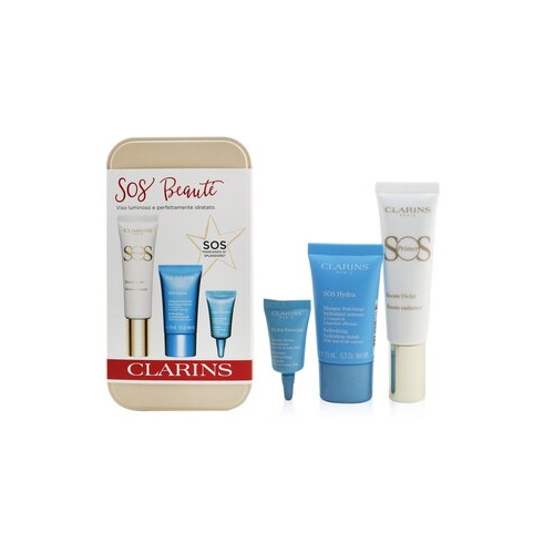 Clarins SOS Beaute Набор (1x Праймер 30мл + 1x Маска 15мл + 1x Бальзам для Губ 3мл) - 00 Universal Light 3pcs