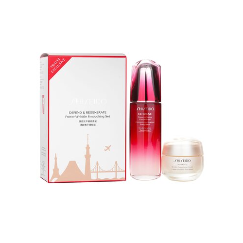 Shiseido Defend & Regenerate Power Разглаживающий Набор против Морщин: Ultimune Power Infusing Концентрат N 100мл + Benefiance Разглаживающий Крем против Морщин 50мл 2pcs