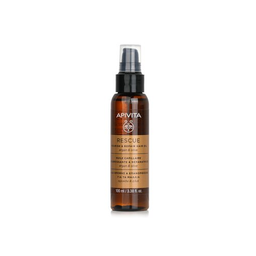 Apivita Rescue Питательное и Восстанавливающее Масло для Волос (Argan & Olive) 100ml/3.38oz