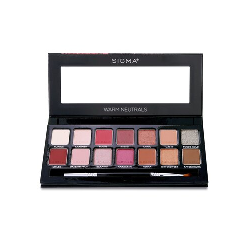 Sigma Beauty Warm Neutrals Набор Теней для Век (14x Теней для Век + 1x Двусторонняя Кисть) 19.04g/0.67oz