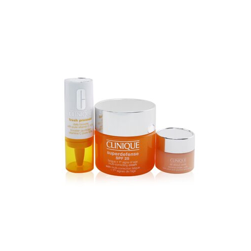 Clinique Derm Pro Solutions (для Уставшей Кожи): Superdefense SPF 25 50мл + Fresh Pressed Ежедневный Бустер 8.5мл + All About Eye 5мл 3pcs